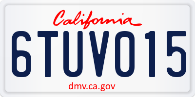 CA license plate 6TUV015