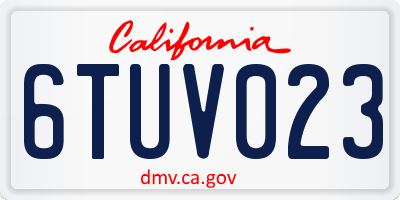 CA license plate 6TUV023