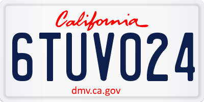 CA license plate 6TUV024