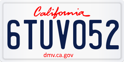 CA license plate 6TUV052