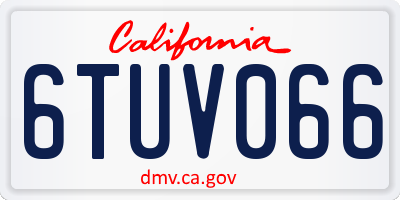 CA license plate 6TUV066