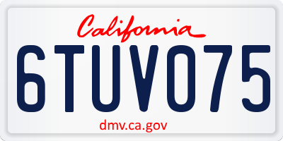 CA license plate 6TUV075
