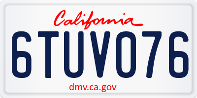 CA license plate 6TUV076