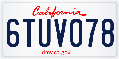 CA license plate 6TUV078