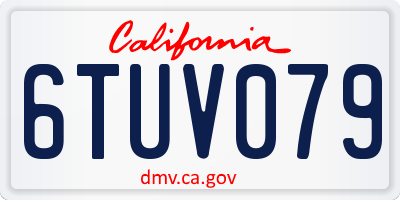 CA license plate 6TUV079
