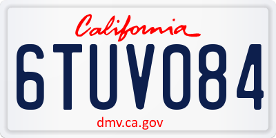 CA license plate 6TUV084