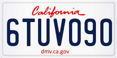 CA license plate 6TUV090