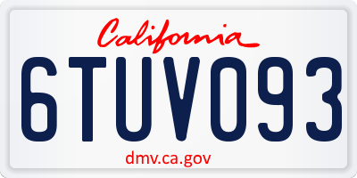 CA license plate 6TUV093
