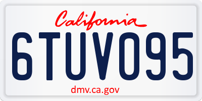 CA license plate 6TUV095