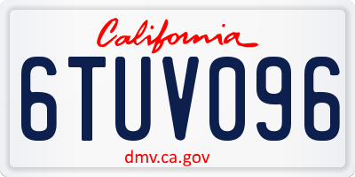 CA license plate 6TUV096