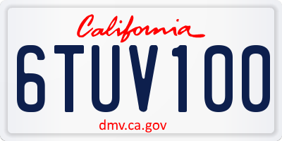 CA license plate 6TUV100