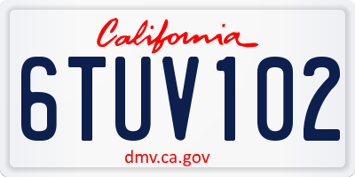 CA license plate 6TUV102
