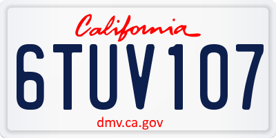 CA license plate 6TUV107