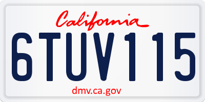 CA license plate 6TUV115
