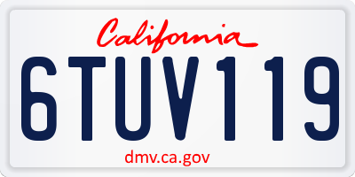 CA license plate 6TUV119