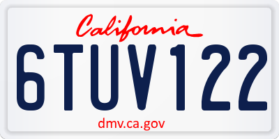 CA license plate 6TUV122