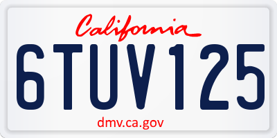 CA license plate 6TUV125