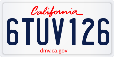 CA license plate 6TUV126