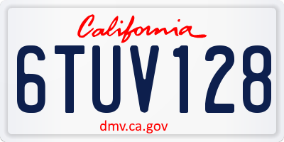 CA license plate 6TUV128
