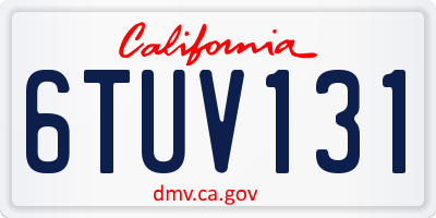 CA license plate 6TUV131