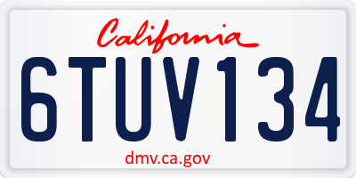 CA license plate 6TUV134