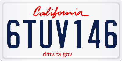 CA license plate 6TUV146