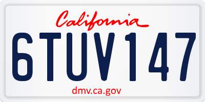 CA license plate 6TUV147