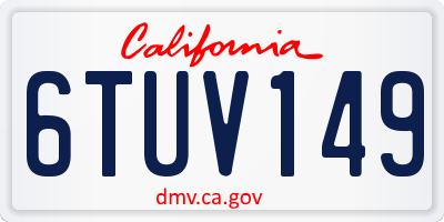 CA license plate 6TUV149