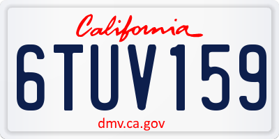 CA license plate 6TUV159