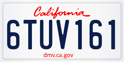 CA license plate 6TUV161