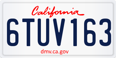 CA license plate 6TUV163