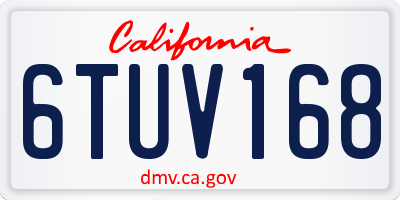 CA license plate 6TUV168
