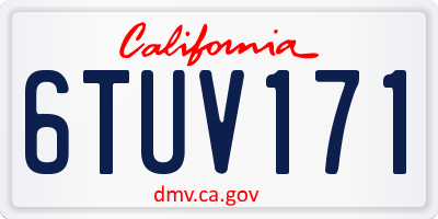 CA license plate 6TUV171
