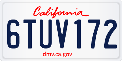 CA license plate 6TUV172