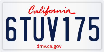 CA license plate 6TUV175