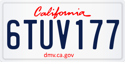CA license plate 6TUV177