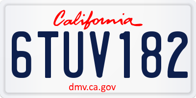 CA license plate 6TUV182