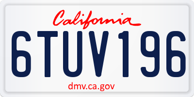 CA license plate 6TUV196