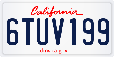 CA license plate 6TUV199