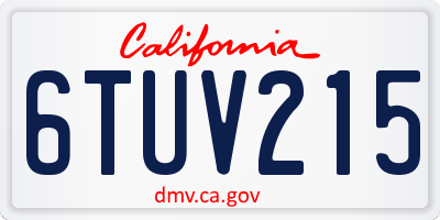 CA license plate 6TUV215