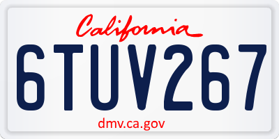 CA license plate 6TUV267