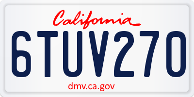 CA license plate 6TUV270