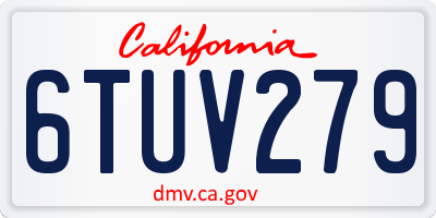 CA license plate 6TUV279