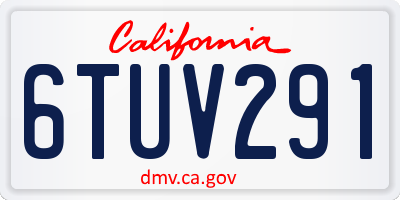 CA license plate 6TUV291