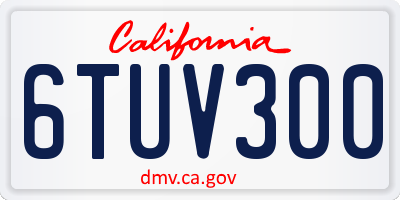 CA license plate 6TUV300