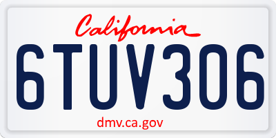 CA license plate 6TUV306