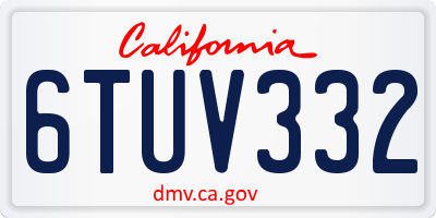 CA license plate 6TUV332