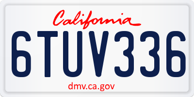 CA license plate 6TUV336