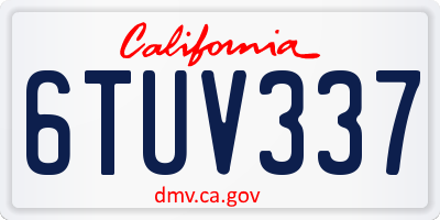 CA license plate 6TUV337