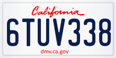 CA license plate 6TUV338